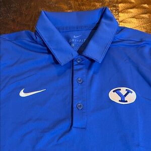 Nike BYU Cougars Royal Blue On Field Woven Performance Polo Men's Small (EUC)
